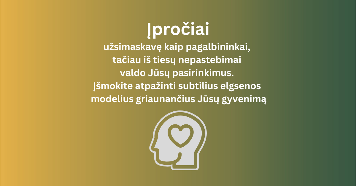 Įpročiai: sužinokite kaip jie vagia Jūsų gerovę ir laimę, bei kaip juos atpažinti
